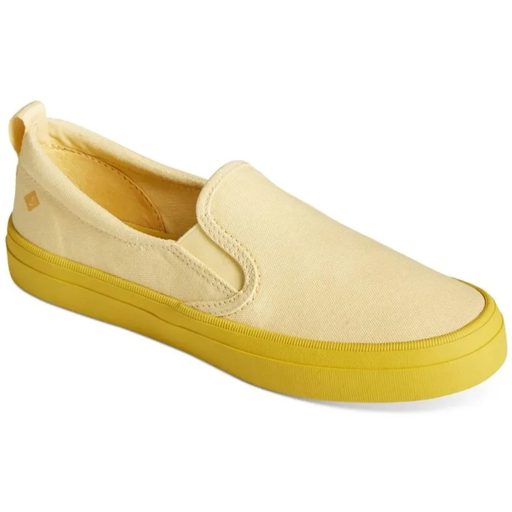 Sperry Womens Crest TG Yellow Canvas Laceless Slip-On Sneakers  Shoes NWOB